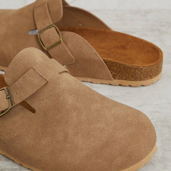 Apricot Elegant Women's Casual Mule Flats Slip-On Sandals - Picture 5 of 6